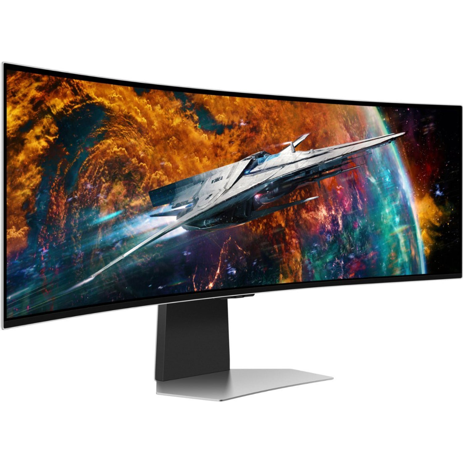 Samsung LS49CG954SNXZA Odyssey OLED G9 49 Curved Dual QHD Neo 240Hz 0.03ms FreeSync Gaming Monitor with HDR400 - Silver