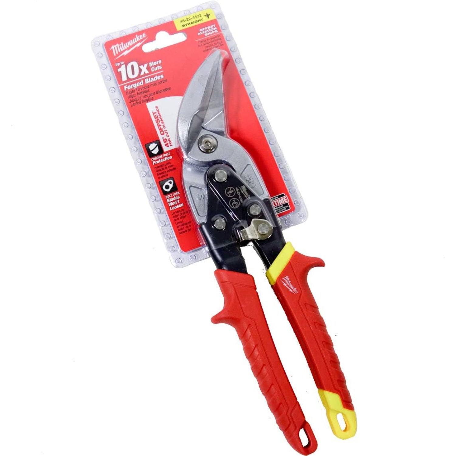 Milwaukee 48-22-4532 Cutting Offset Forged Blade Snips Scissors, Straight