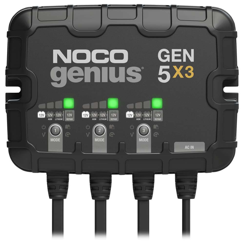 NOCO GEN5X3 Genius 3-Bank 15A (5A/Bank) 12V Onboard Battery Charger