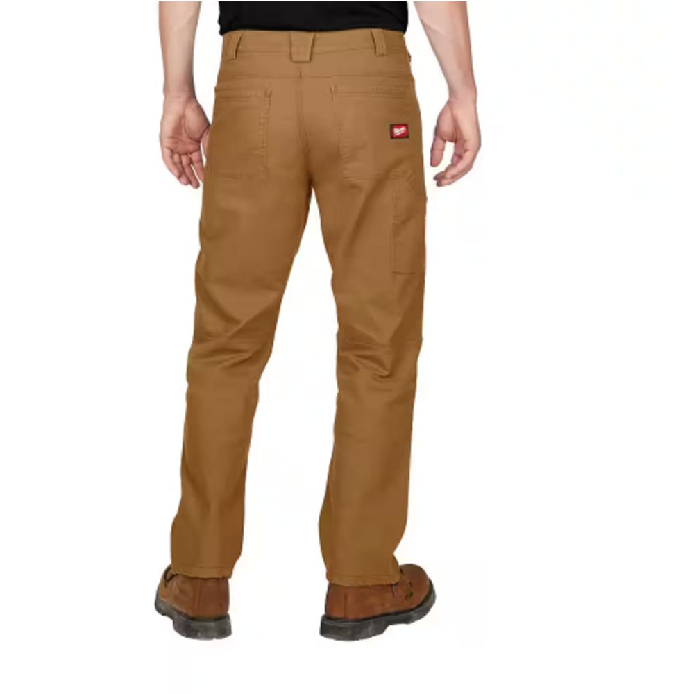 Milwaukee 701K-3430 Men's 34 in. x 30 in. Khaki Cotton/Polyester/Spandex Flex Work Pants with 6 Pockets, Khaki