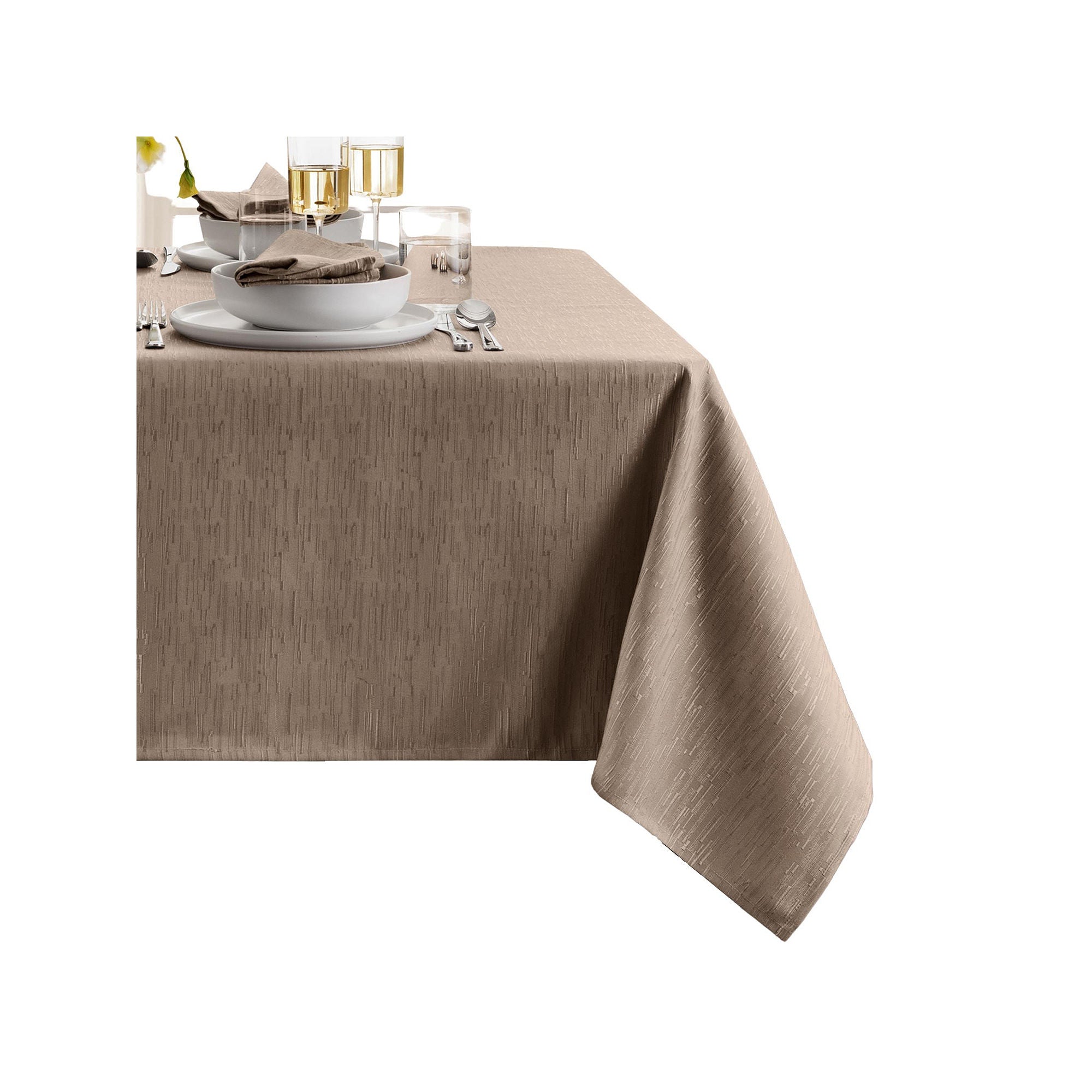 Elrene Home Fashions Water & Stain Resistant Continental Tablecloth - TAUPE ONE SIZE