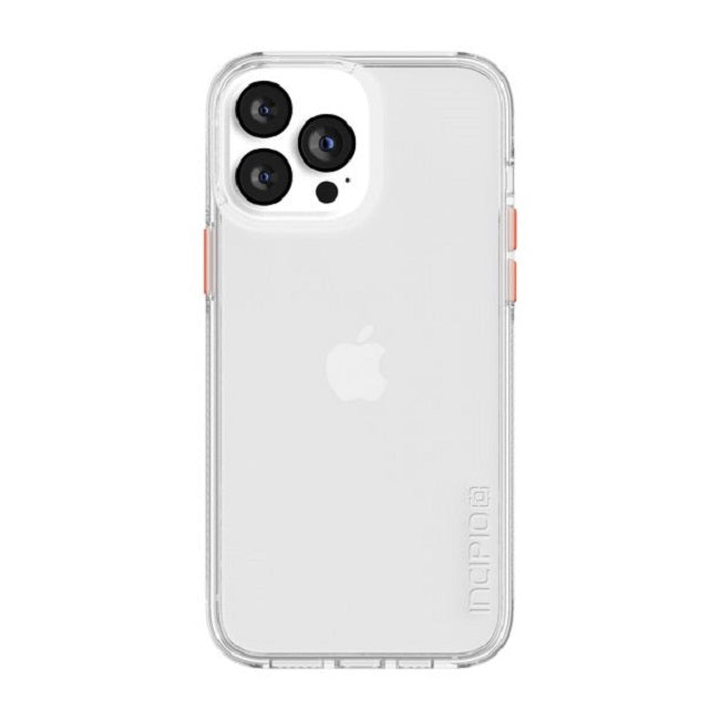 Incipio DualPro Fusion for iPhone 13 Pro Max Clear/Clear with Dark Denim & Coral Pink Buttons