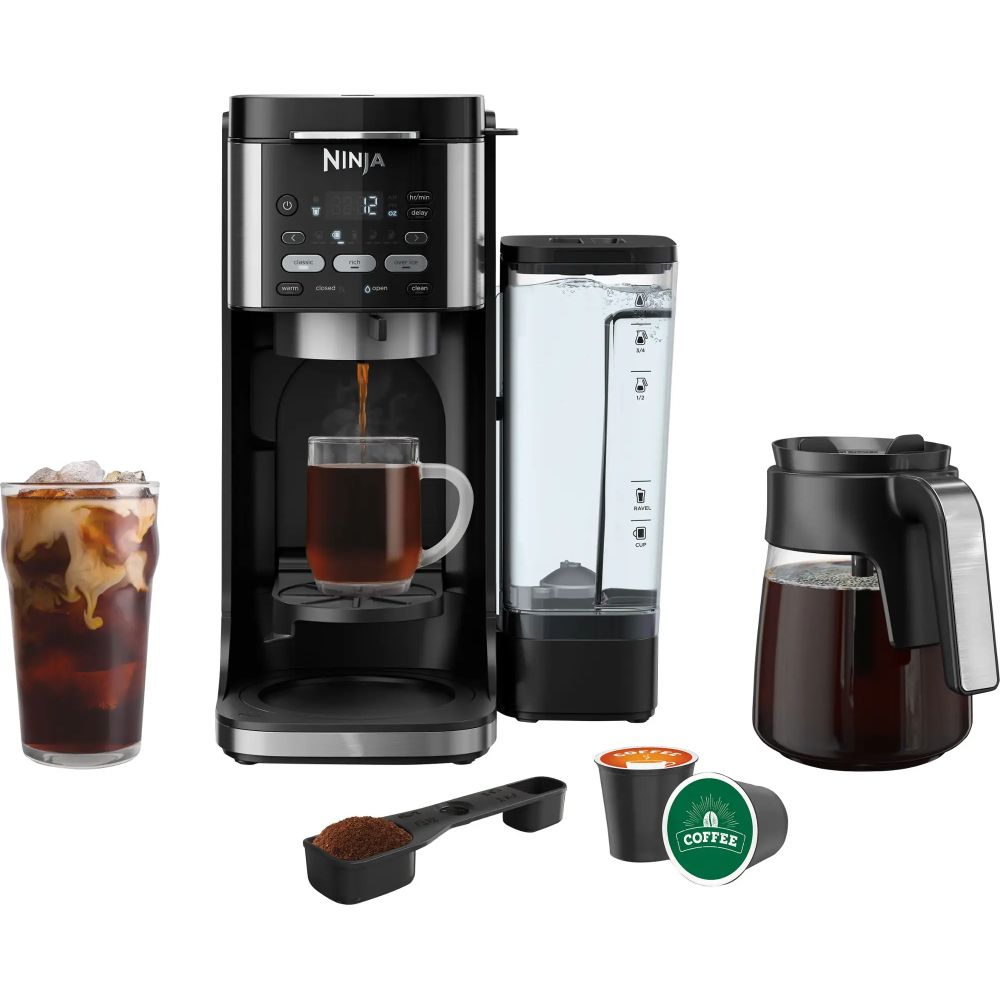 Ninja CFP101 Single-Serve DualBrew Hot & Iced Coffee Maker, Black/Stainless Steel