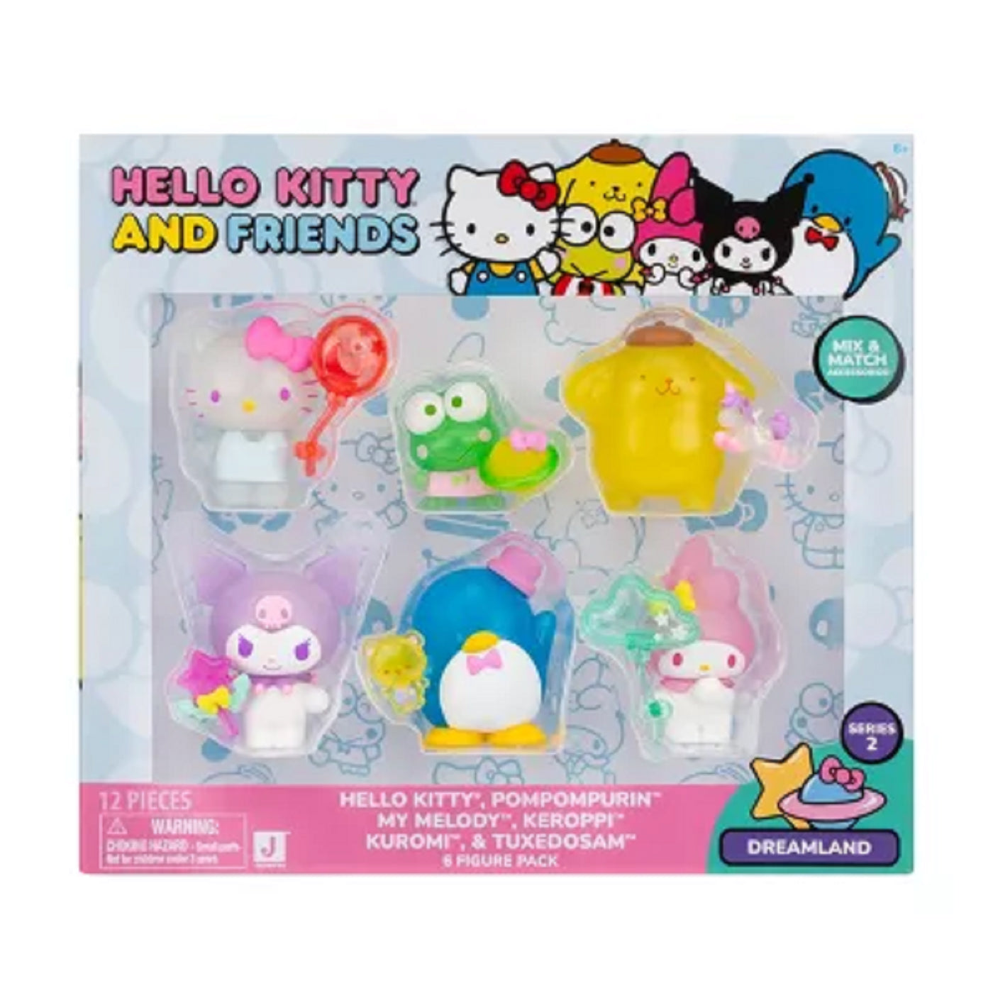 Hello Kitty HKT0164 My Melody Keroppi Tuxedosam Pompompurin Figure 6 Pack