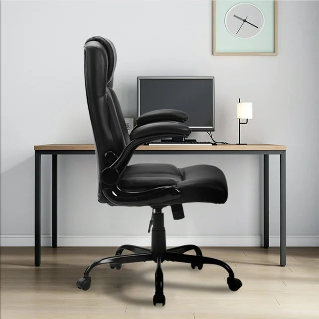 JONPONY XL-9189-BLACK 400LBS Wide Seat Ergonomic Computer Desk Chair, Black