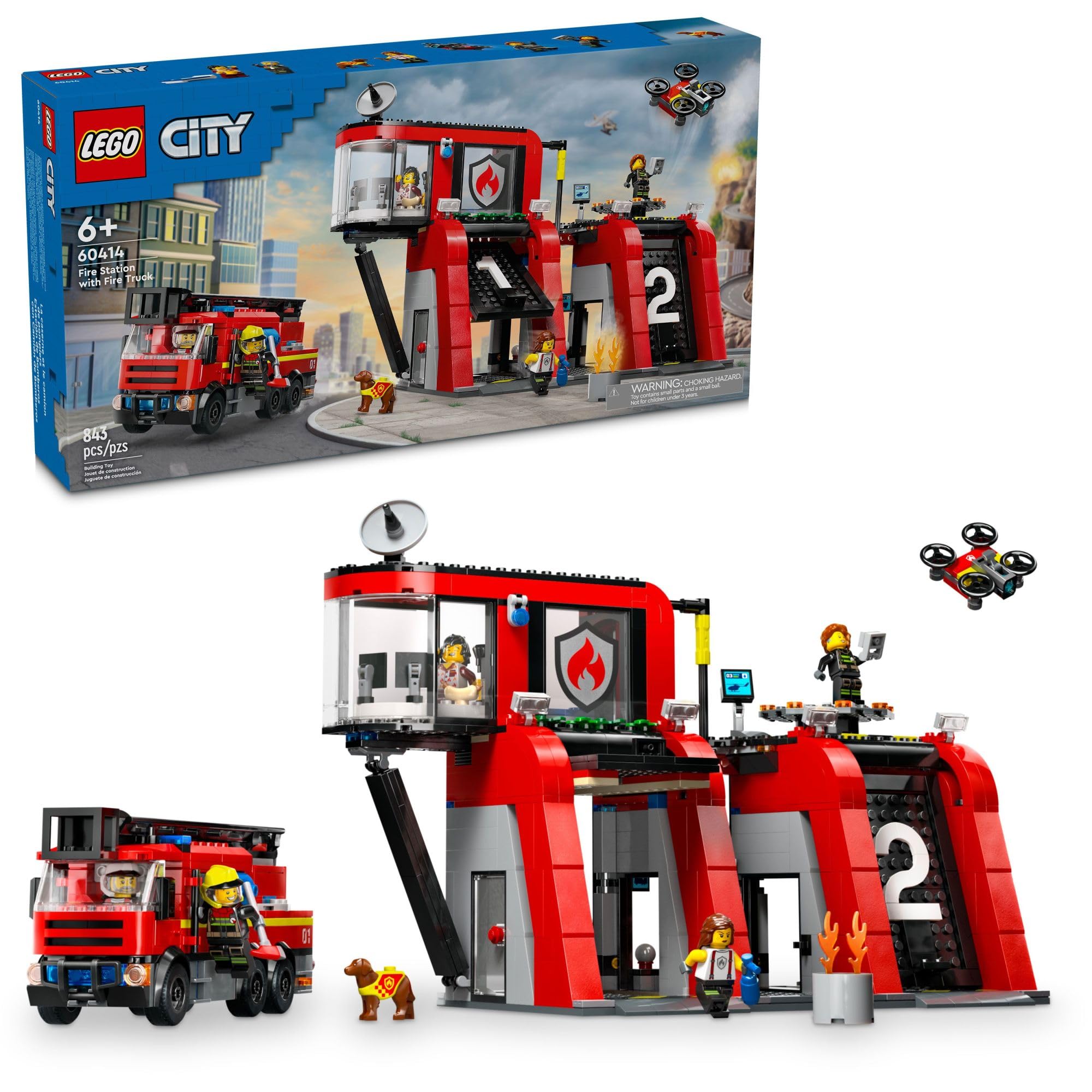 LEGO 6470792 City Fire Station with Fire Truck Pretend Play Toy