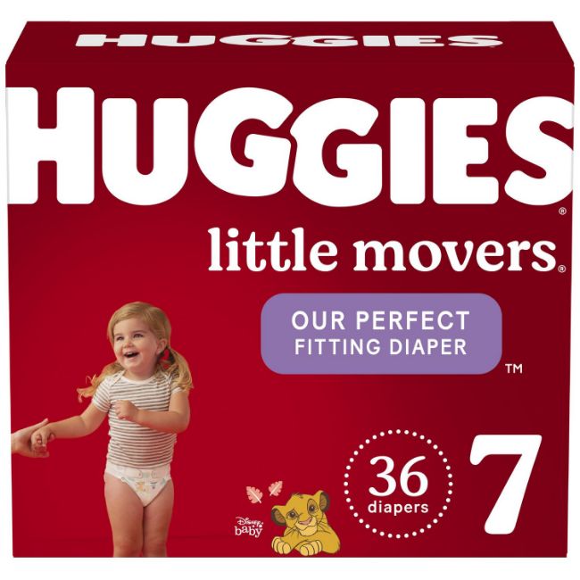 Kimberly-Clark Corp. Huggies Little Movers Baby Diapers, Size 7, 36 Ct