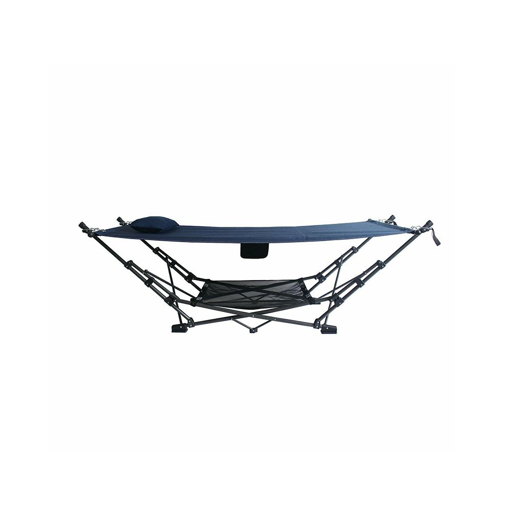 OC582S-BD-B Heathered Polyester Self-Enclosing Z Design Hammock - Blue