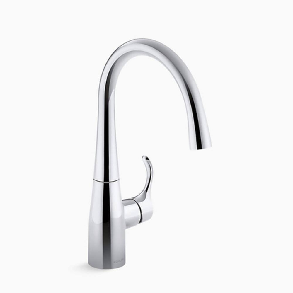 KOHLER K-22034-CP Simplice Polished Chrome 1-Handle Deck Mount High-Arc Handle/Lever Residential Kitchen Faucet