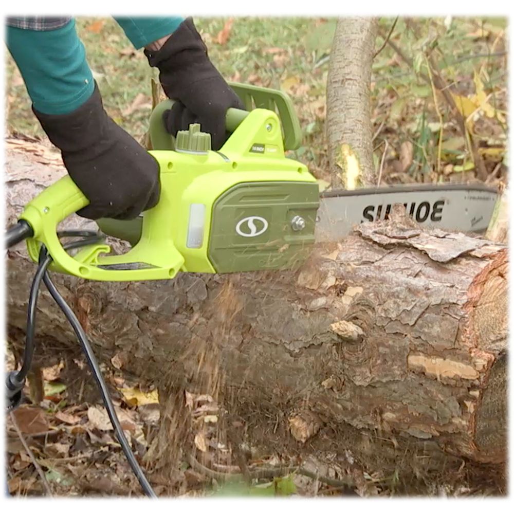 Sun Joe SWJ599E Tree Limb Master Electric Handheld Chainsaw with Low-Kickback, 14-inch 9-Amp