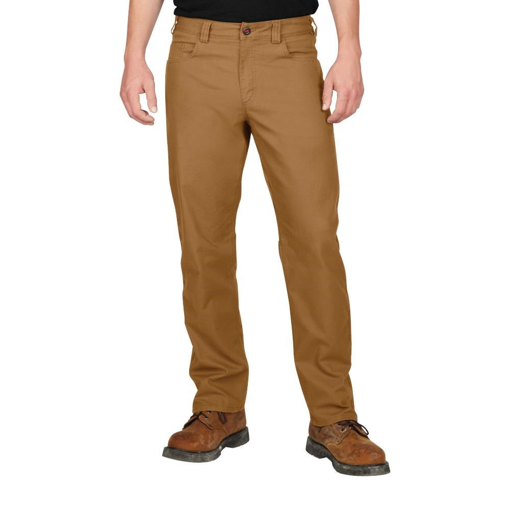 Milwaukee 701K-3432 Men's 34 in. x 32 in. Khaki Cotton Polyester Spandex Flex Work Pants with 6 Pockets