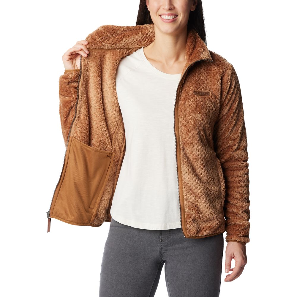 Columbia Fire Side II Sherpa Full-Zip Jacket for Ladies - Camel Brown - 2X