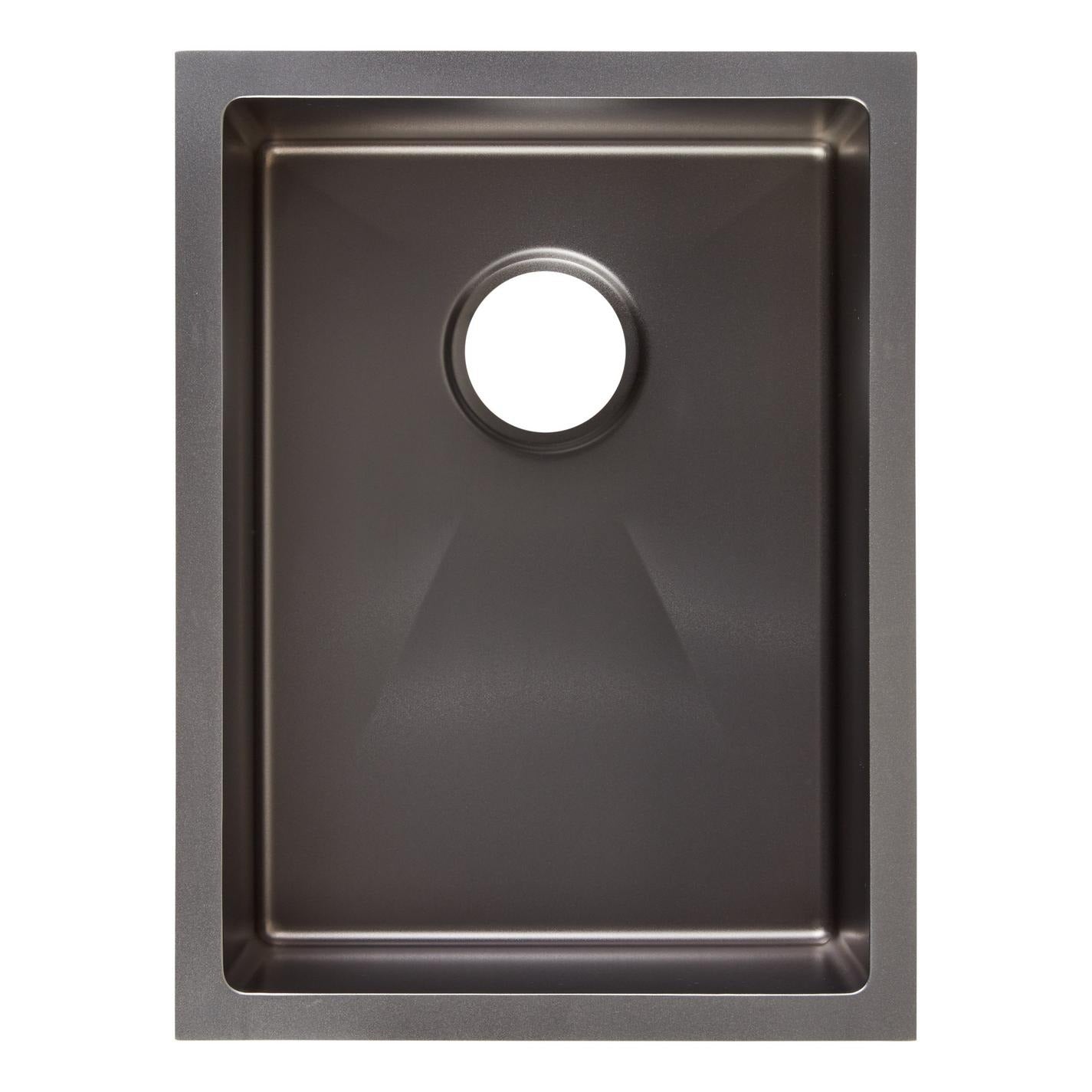 Signature Hardware ACS1520A1B-C 15 Atlas Stainless Steel Undermount Prep Sink - Gunmetal Black