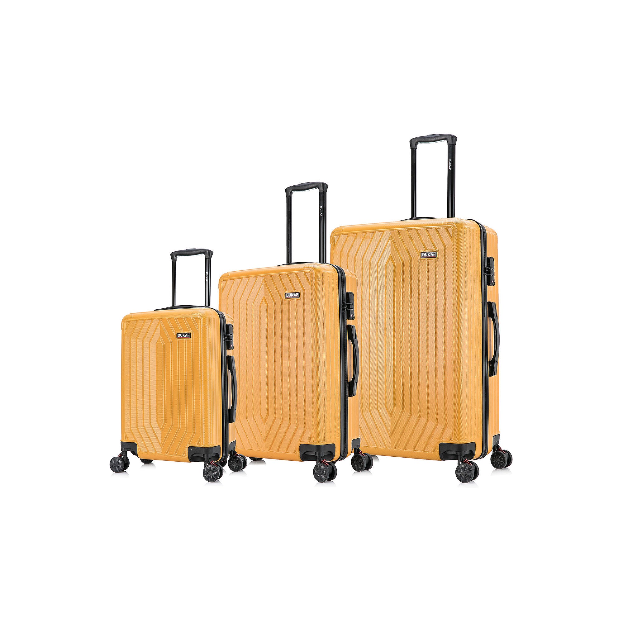 DUKAP DKSTRSML-TER Discovery 3-Piece Hardside Lightweight Luggage Sets with Wheels Handle Trolley, Terracota