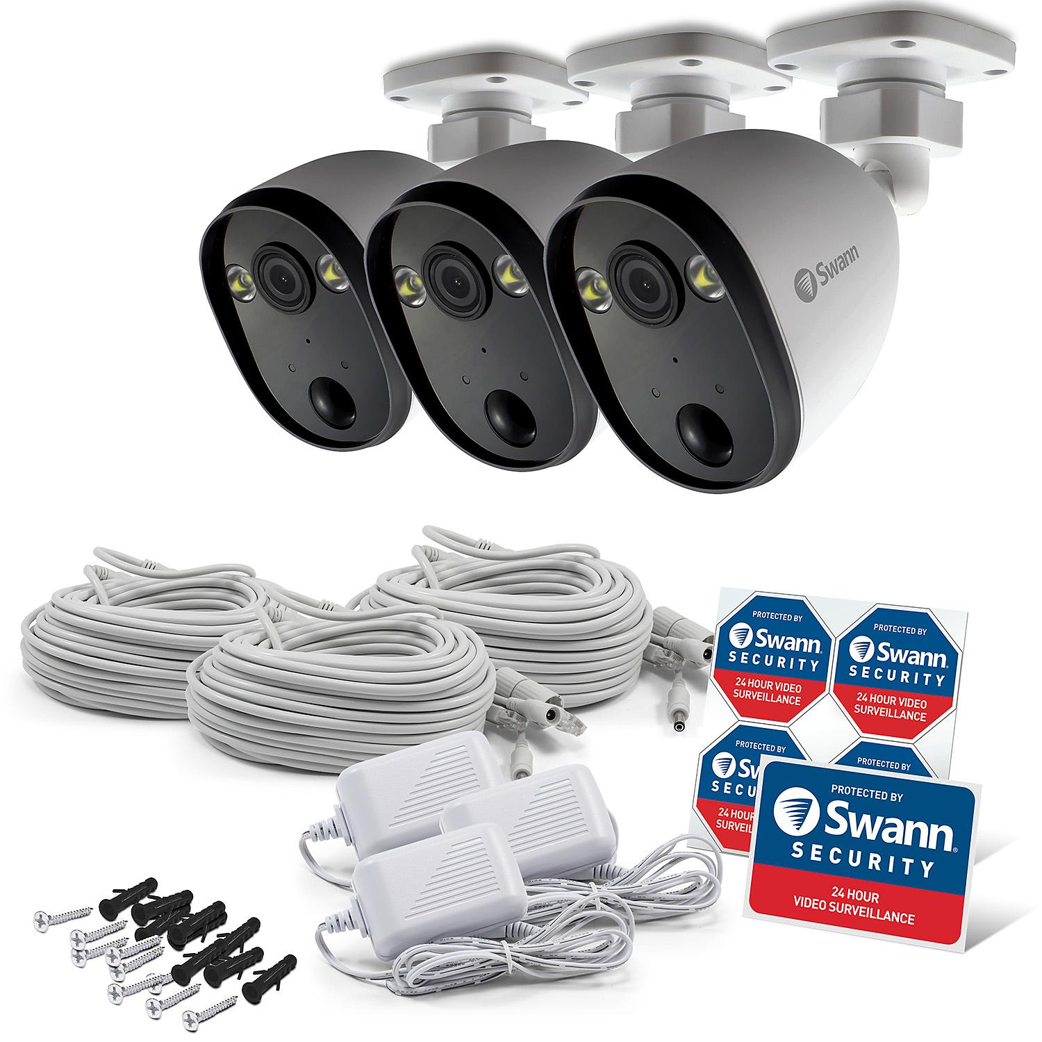 Swann SWIFI-SPOTCAMPK 1080P Outdoor Wireless Spotlight Surveillance Camera (3 Pack)