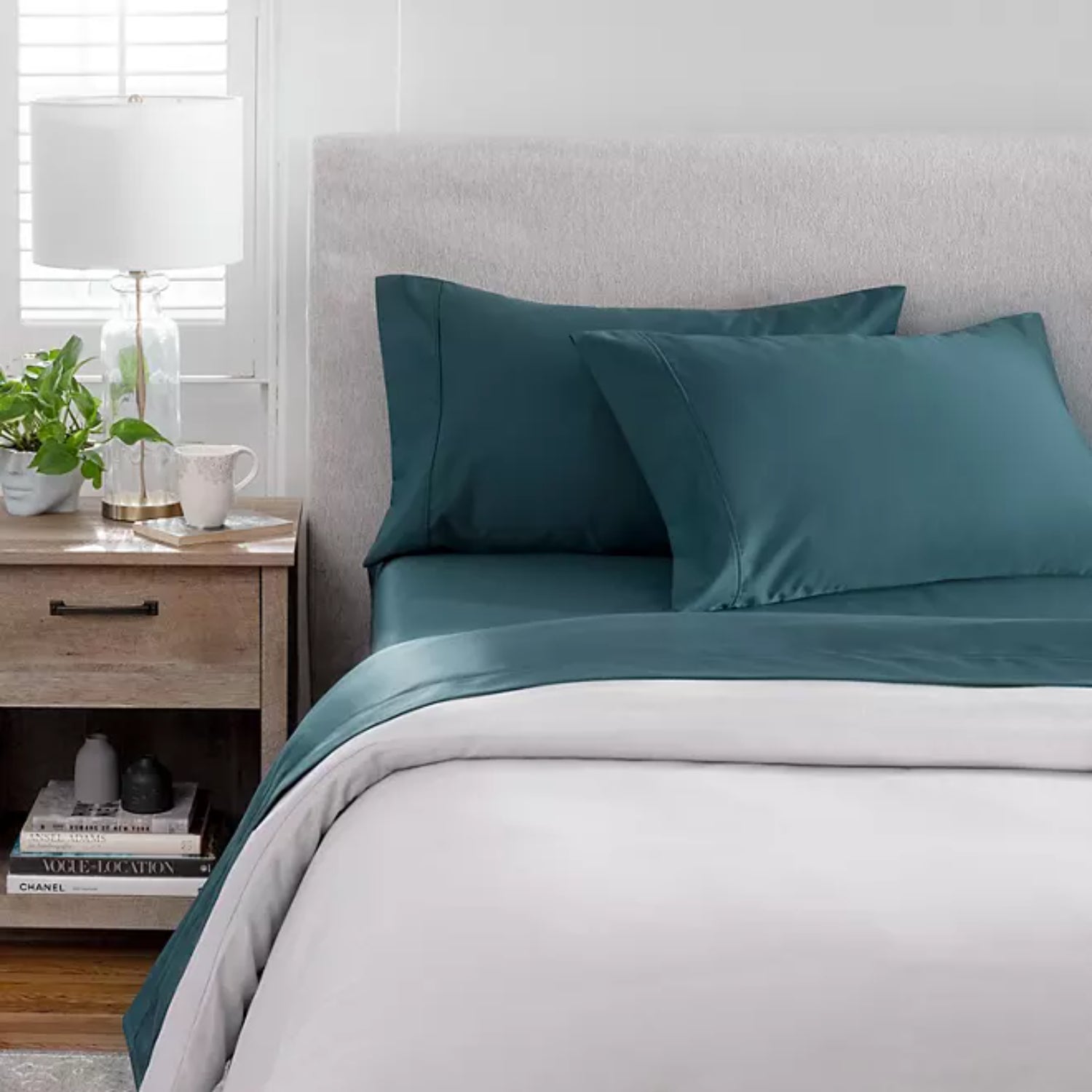 SMMH-SS-TWIN-04 450-Thread-Count Solid Sheet Set, Queen, Dark Teal