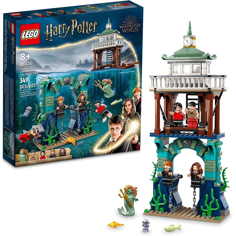 LEGO 6426019 Harry Potter Triwizard Tournament: The Black Lake Building Set 76420 Goblet of Fire Toy Playset with Harry, Hermione, and Ron Minifigures, Magical Collection Set