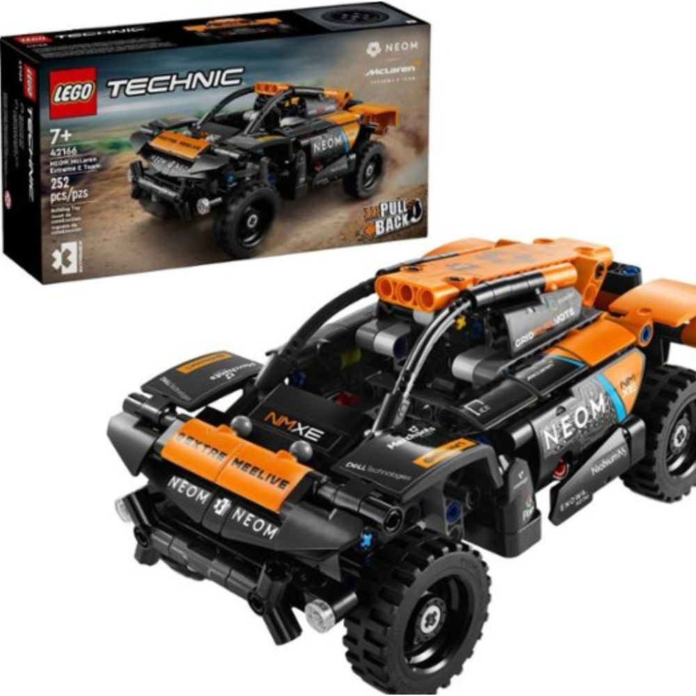 LEGO 6470637 Technic NEOM McLaren Extreme E Race Car, Off-Road Pull Back Car Toy for Action Vehicle Role Play, Cool Toy for 7 Year Olds, McLaren Car Toy Gift Idea for Boys, Girls and Kids, 42166