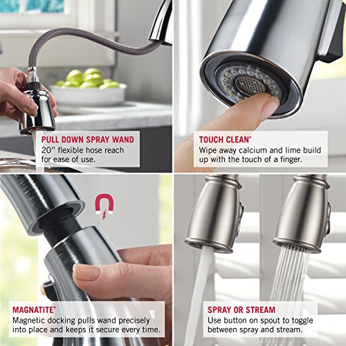 Delta 9113-BL-DST Essa Pull-Down Kitchen Faucet with Spray Head Matte Black