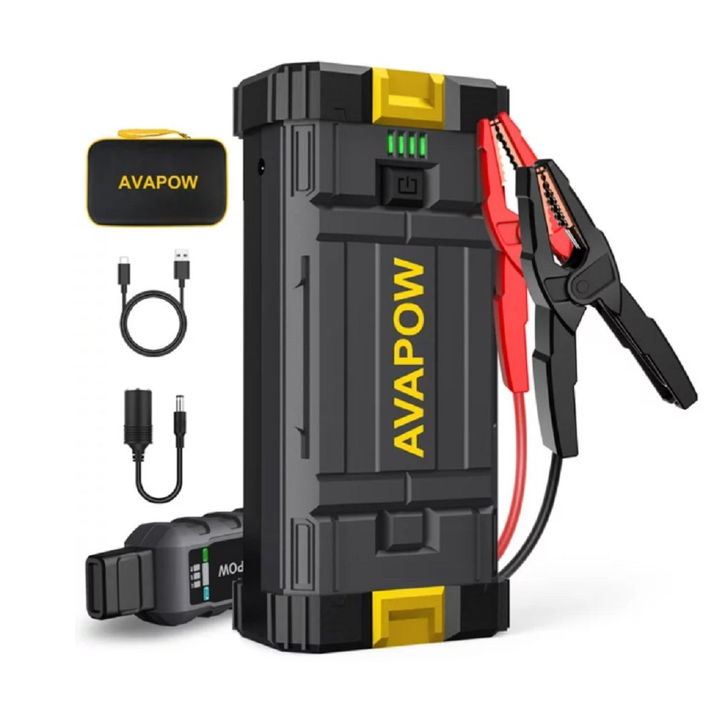 AVAPOW W58-QDDY-DS/WAL 12V 4000A Peak Battery Portable Car Jump Starter with LED Light, Yellow