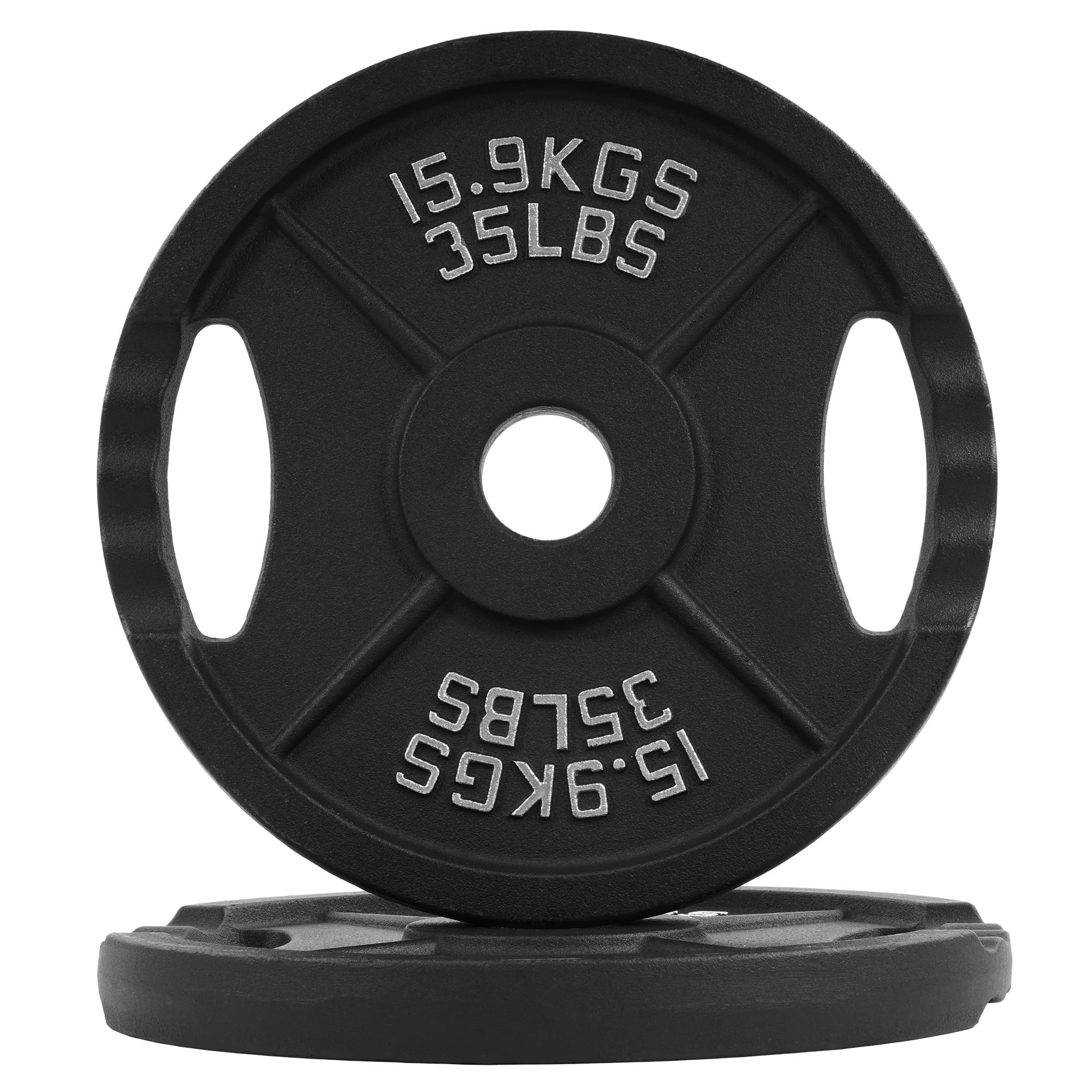 BalanceFrom 2INRC-35P Classic Cast Iron Weight Plates for Strength Training, 2 35-Pound Pair