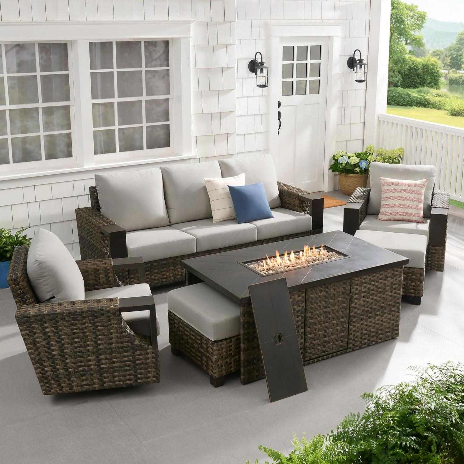 Better Homes & Gardens Rockport Fire Pit Table Brown