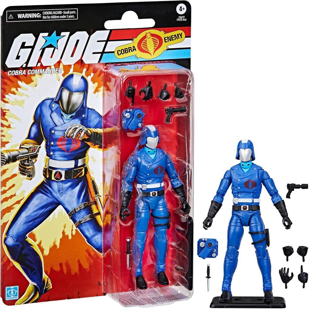 G.I. Joe F9677 Classified Series Retro Cardback Cobra Commander, Collectible 6 Inch Action Figure with 8 Accessories