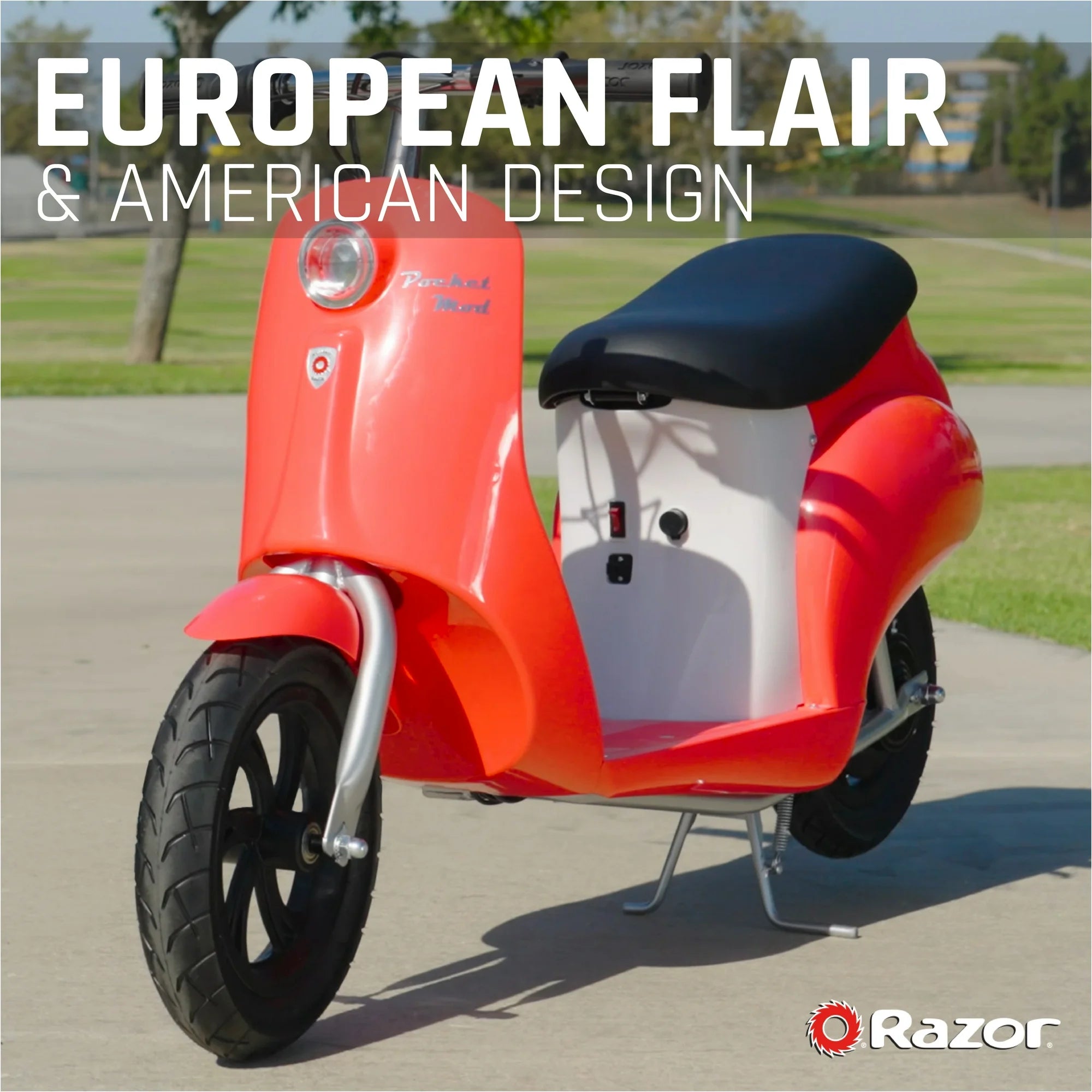 Razor 15130683 Pocket Mod Miniature Euro-Style Electric Scooter - Roma Red