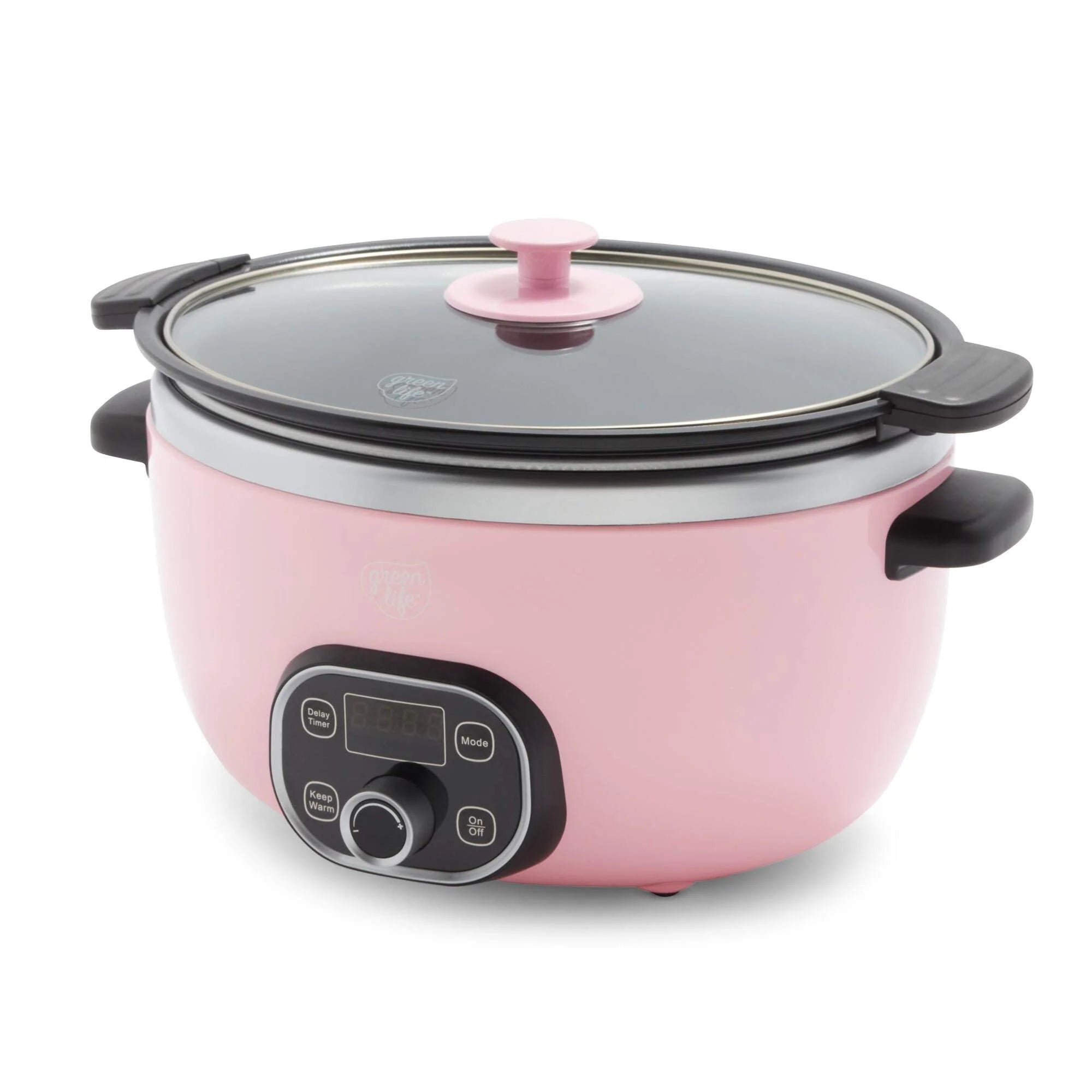 GreenLife CC004800-001 Ceramic Nonstick, 6QT Slow Cooker, Pink