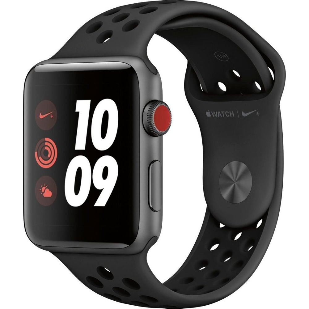 Apple Watch Gen 3 Series 3 Nike+ 42mm Space Gray Aluminum - Black Sport Band MQLD2LL/A