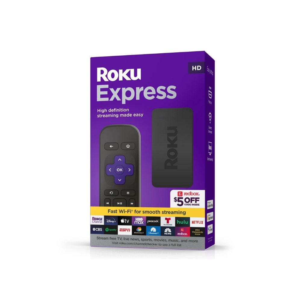 Roku 3960RW Express HD Streaming Device - with High-Speed HDMI Cable, Simple Remote & Fast Wi-Fi