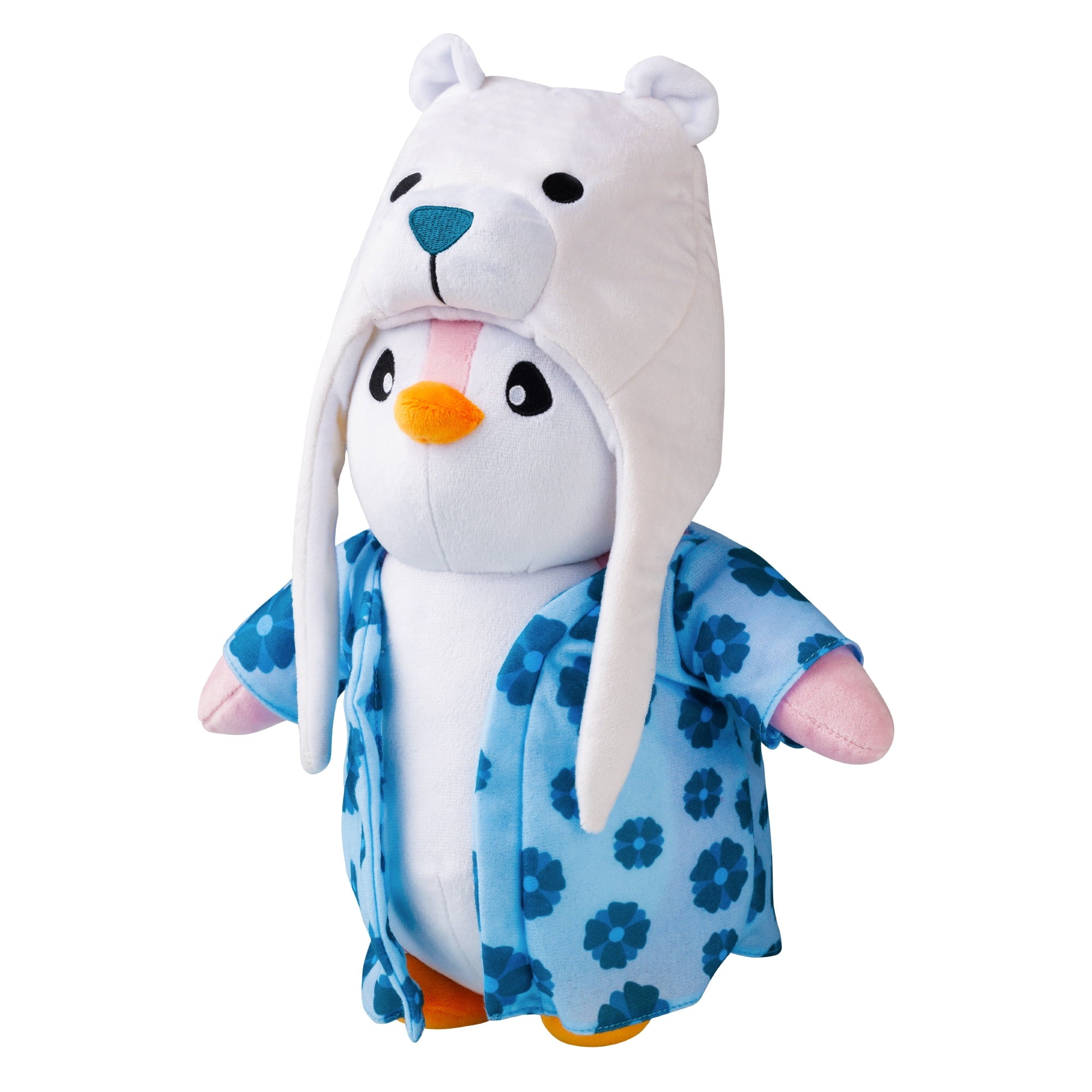 Pudgy Penguins 12-inch White-Pink Huggable Plush with Multicolor Accessories - Polyester Fabric