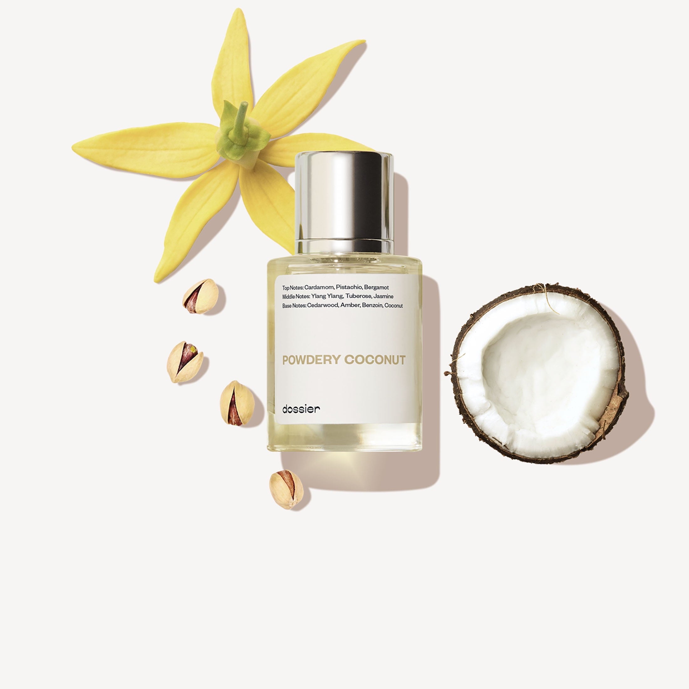 Dossier Powdery Coconut inspired by Tom Fords Soleil Blanc. Size: 50ml / 1.7oz - Vegan & Cruelty Free