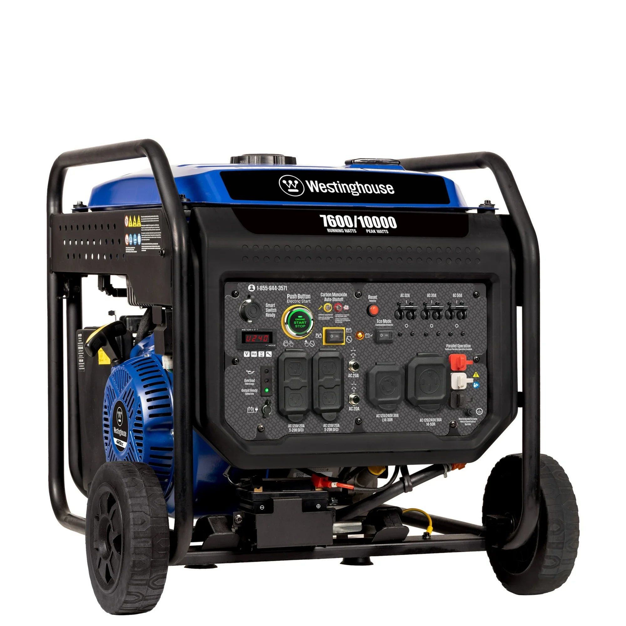 Westinghouse ecoGen10000 10,000 Peak Watt Portable Inverter Generator, Gas Powered, Remote Start with CO Sensor