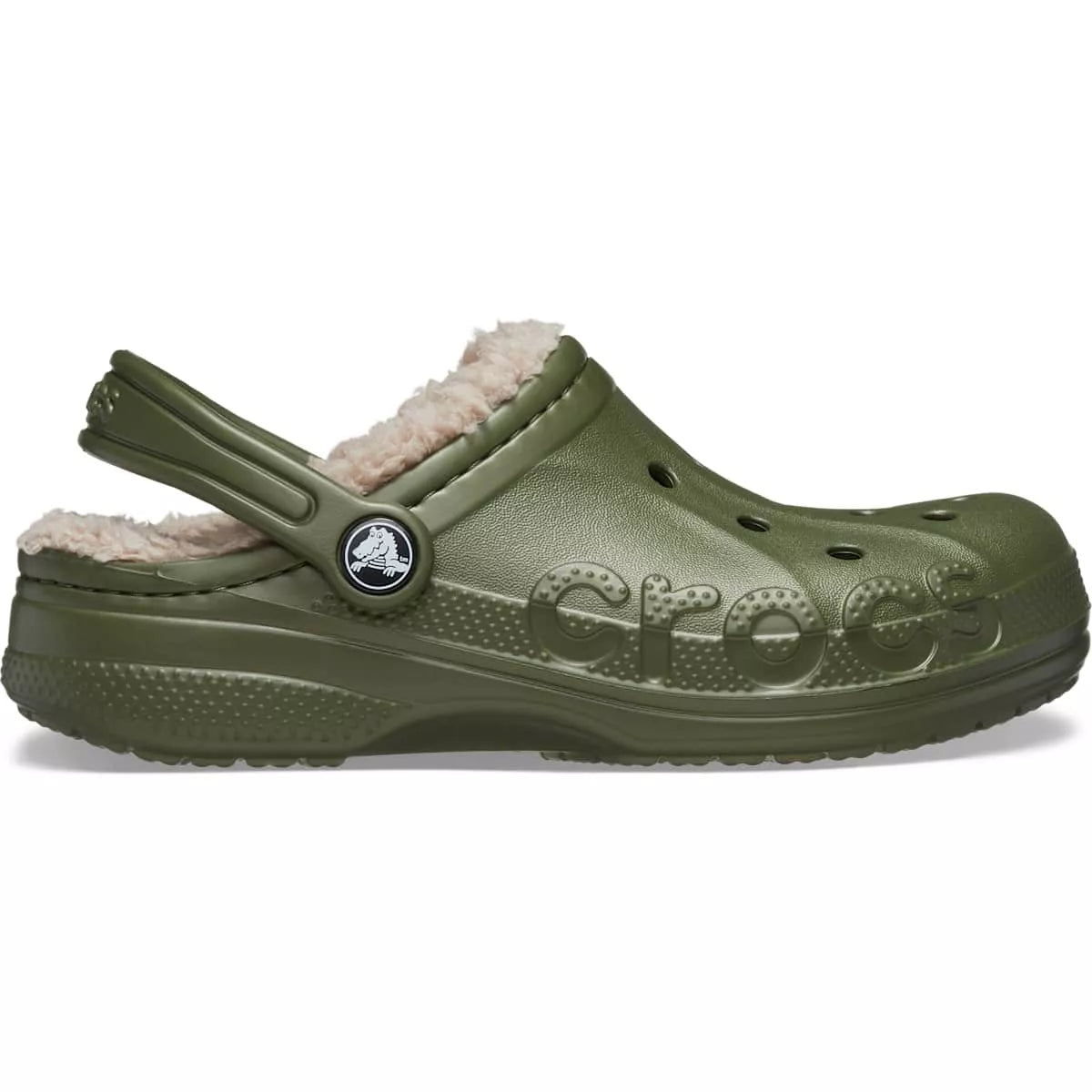 Crocs 207501-309-C10 Toddler Baya Lined Clog Slippers, C10 Army Green