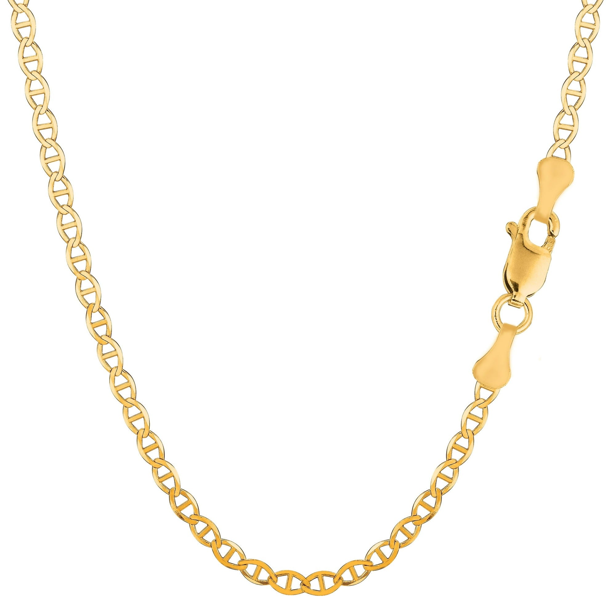 Jewelry Affairs 10k Yellow Gold Mariner Link Chain Necklace, 3.2mm, 18