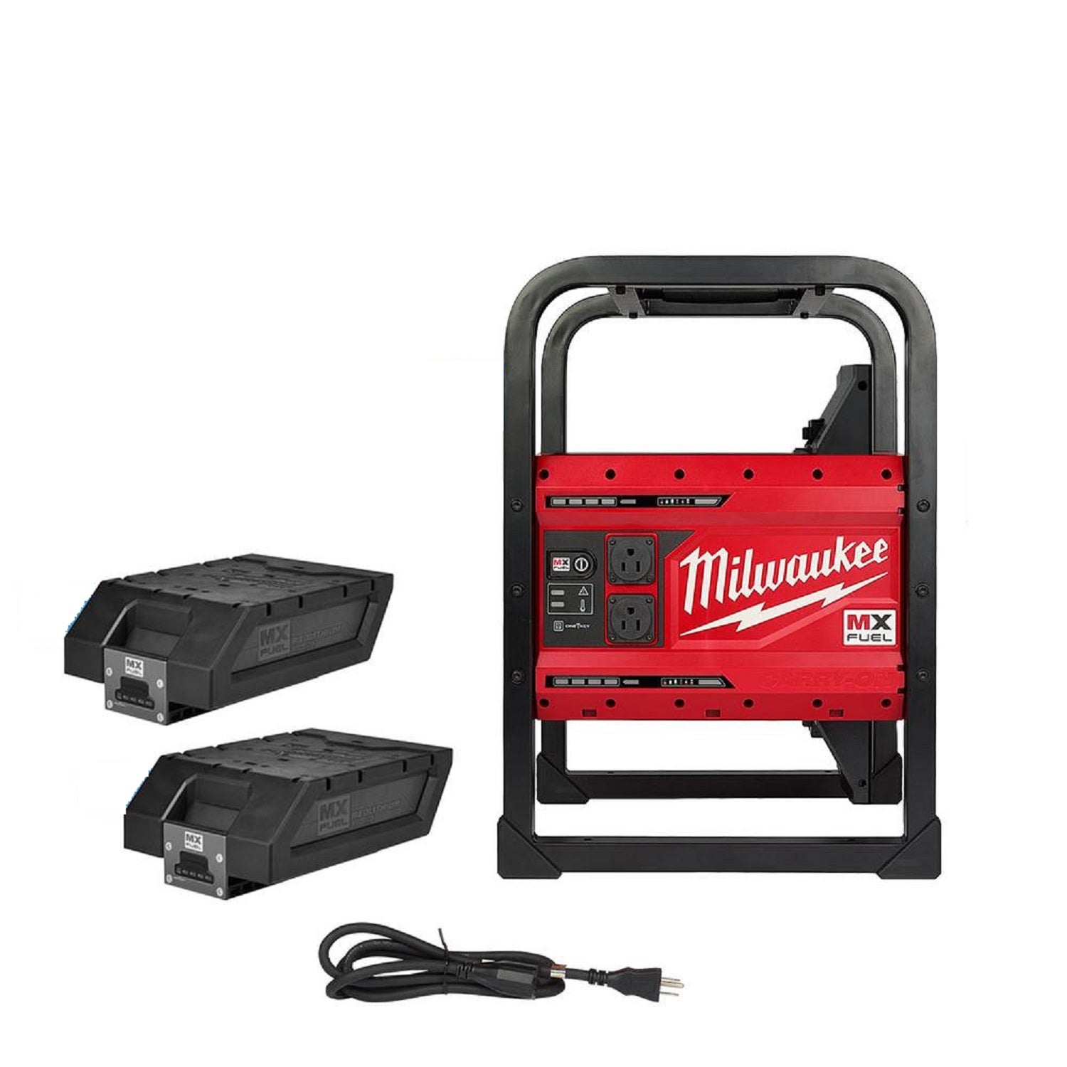 Milwaukee MXF002-2XC MX FUEL 3600 Watt 1800 Watt Lithium Ion Battery Powered Push Start Portable Power Station Battery Generator