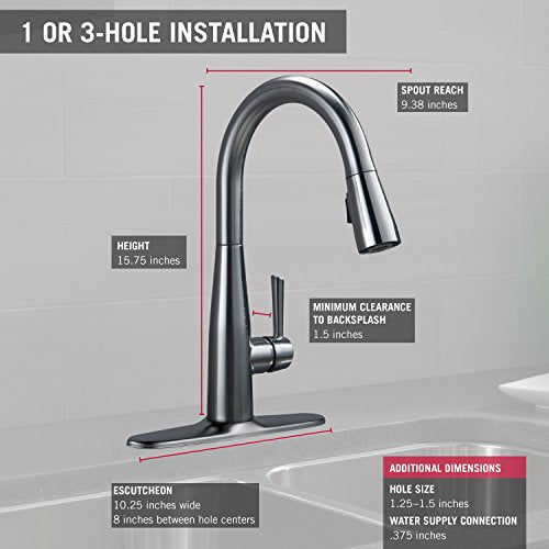 Delta 9113-BL-DST Essa Pull-Down Kitchen Faucet with Spray Head Matte Black