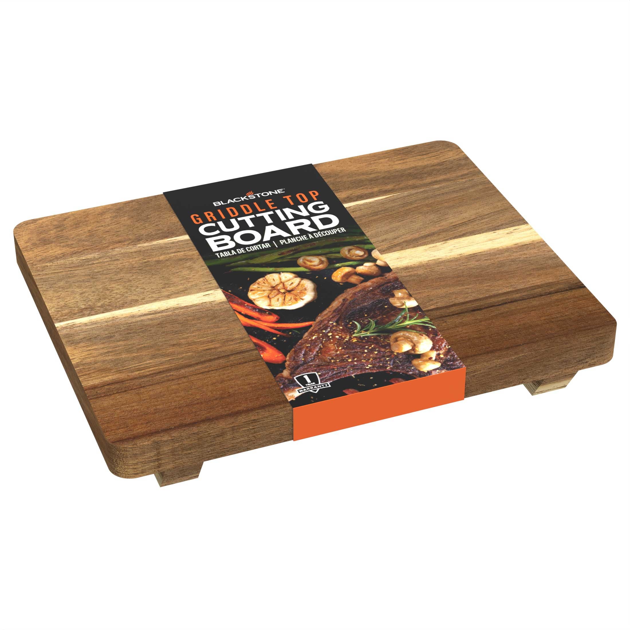 Blackstone 5590 Acacia Wood Griddle Top Cutting Board with Base Support, Brown, 14 L x 11 W x 2 H