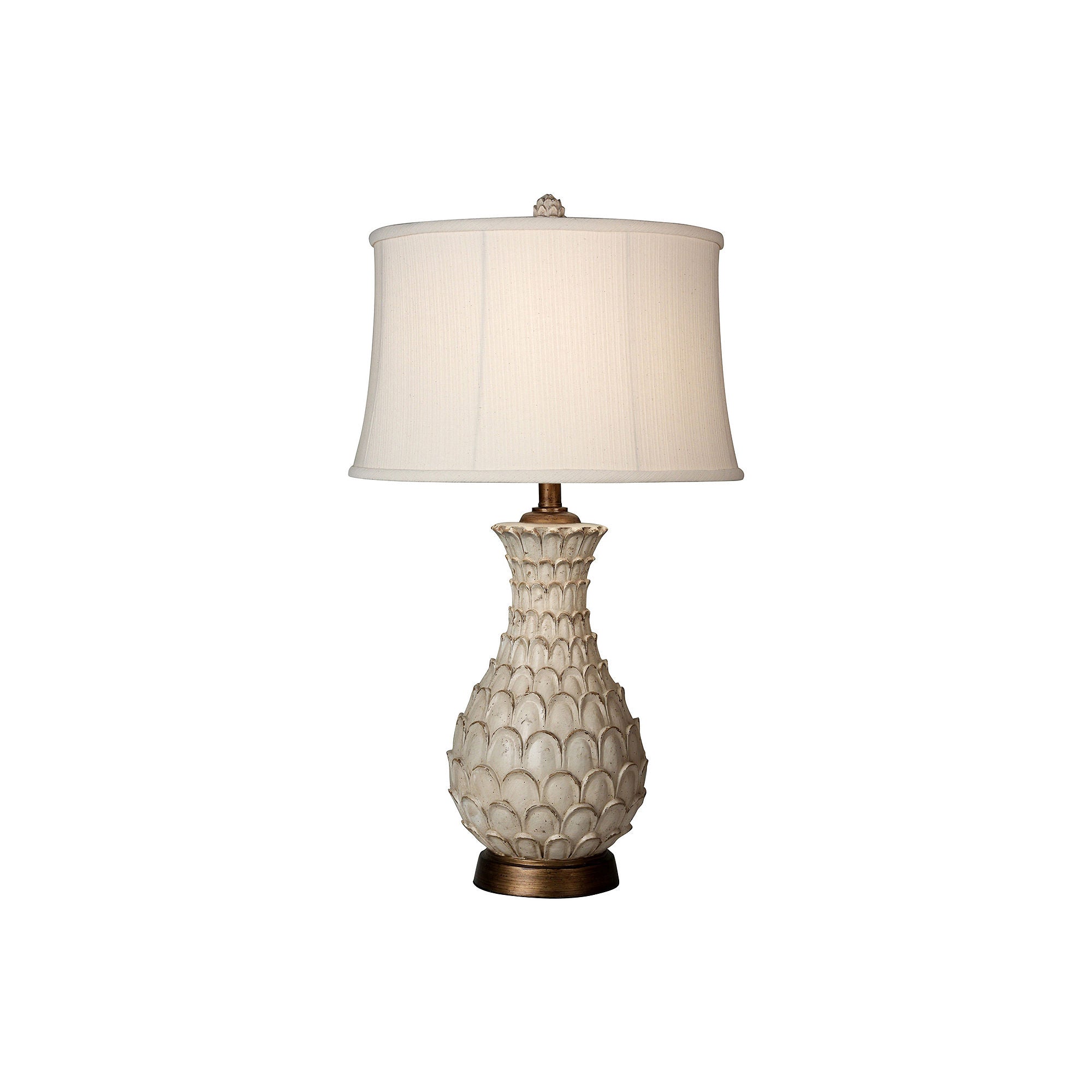 Jane Seymour - Westlake Table Lamp - White Finish - White Softback Fabric Shade