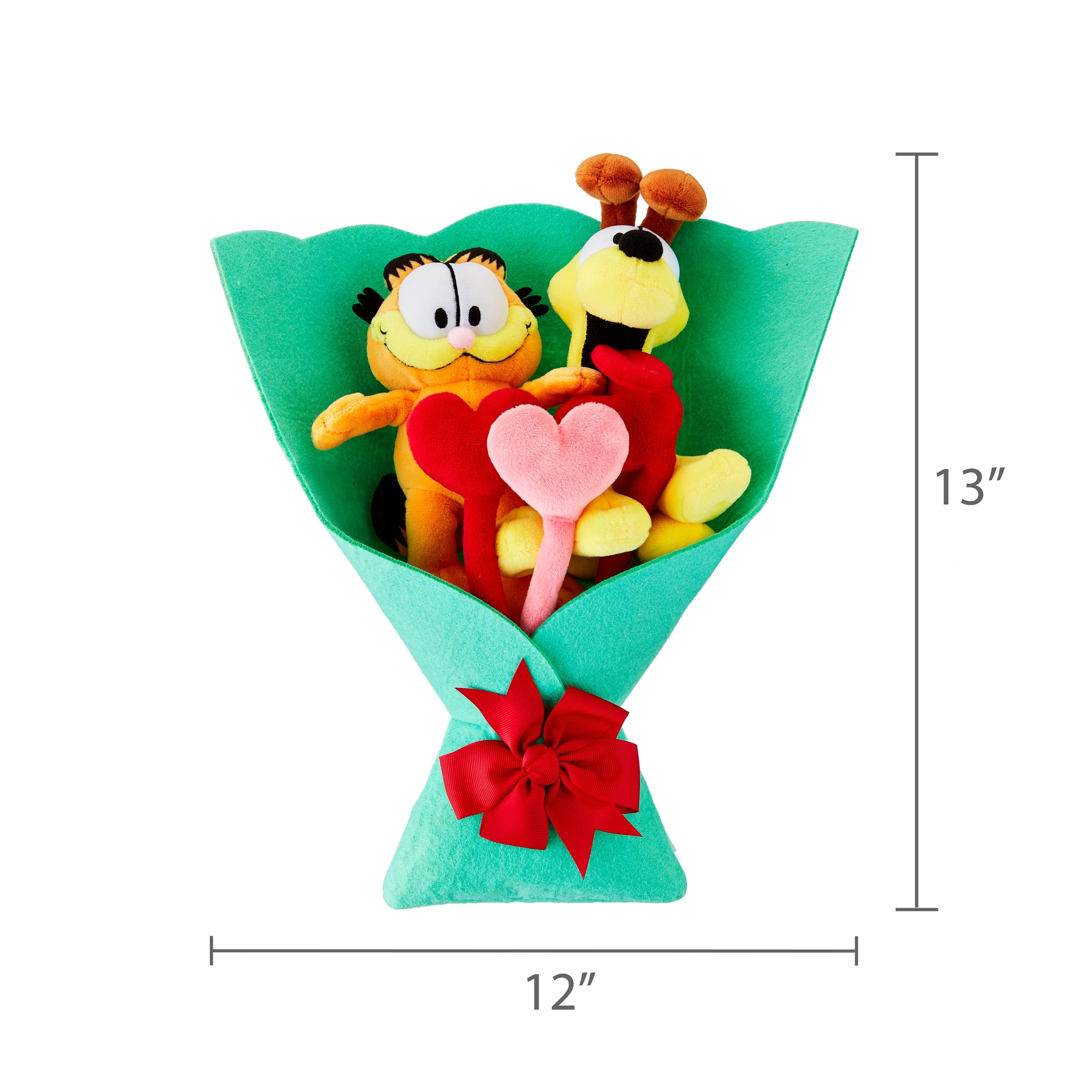 Ruz Garfield & Odie Valentines Day 14 Plush Bouquet Removable Hearts & Figures - 8 Years & Up