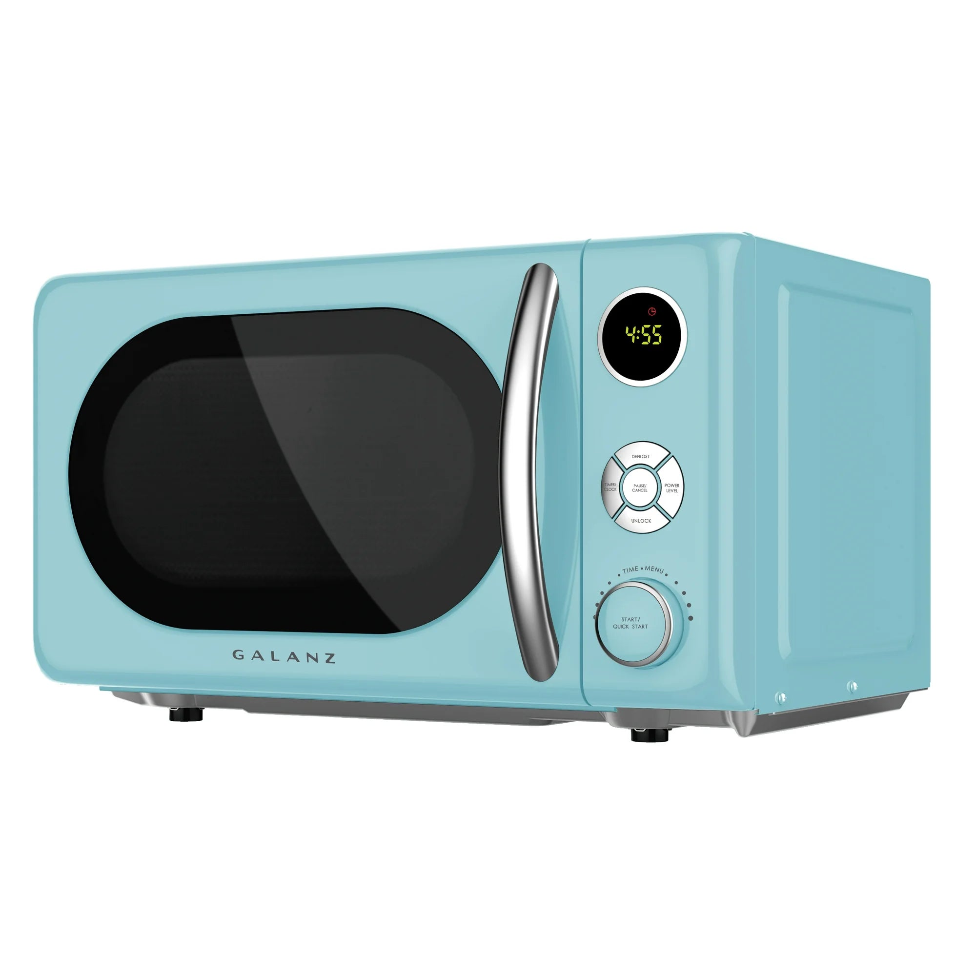 Galanz GLCMKA07BER-07A 0.7 Cu ft Retro Countertop Microwave Oven, 700 Watts, Blue