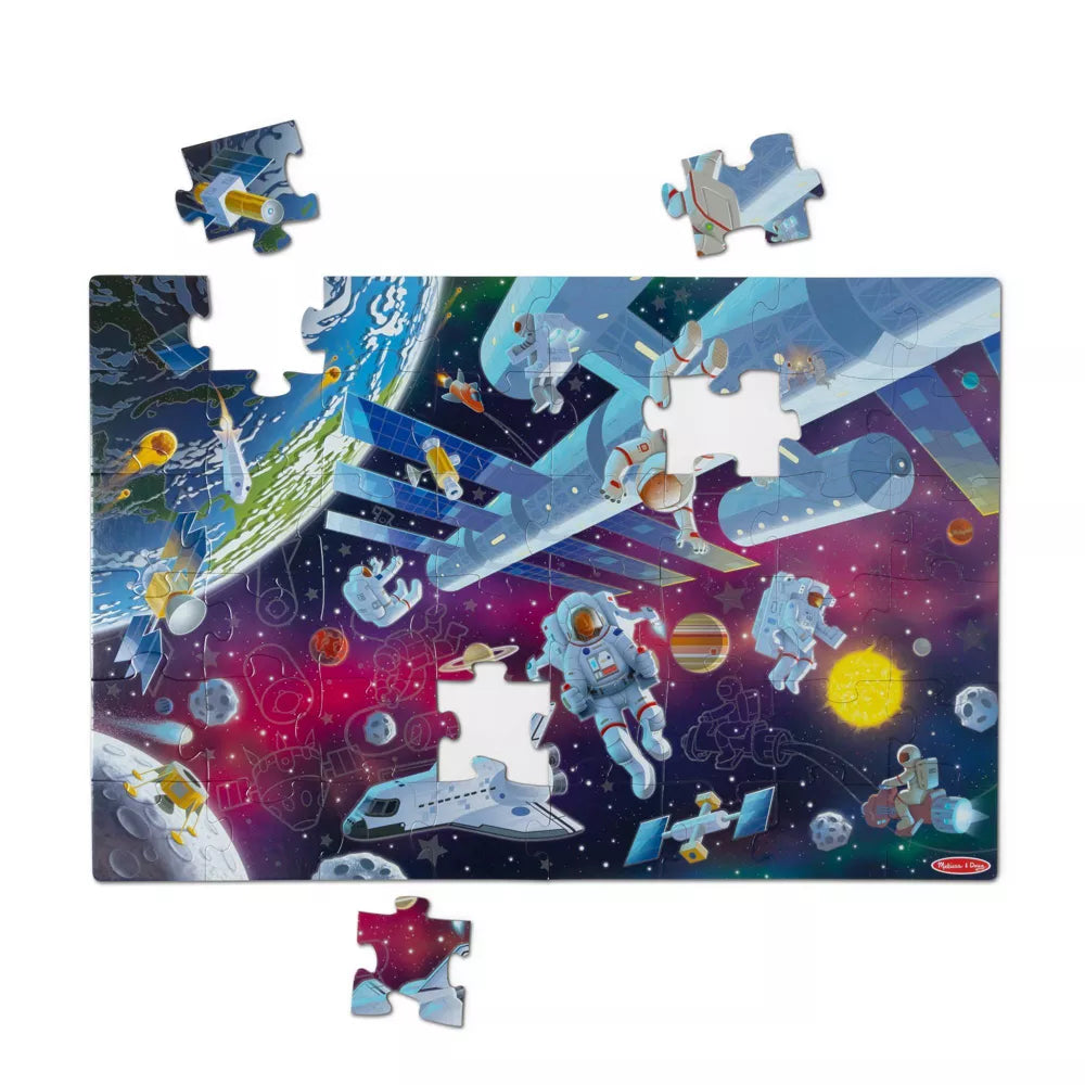 Melissa & Doug 31010 Outer Space Glow-in-the-Dark Cardboard Jigsaw Floor Puzzle, 48 Pc