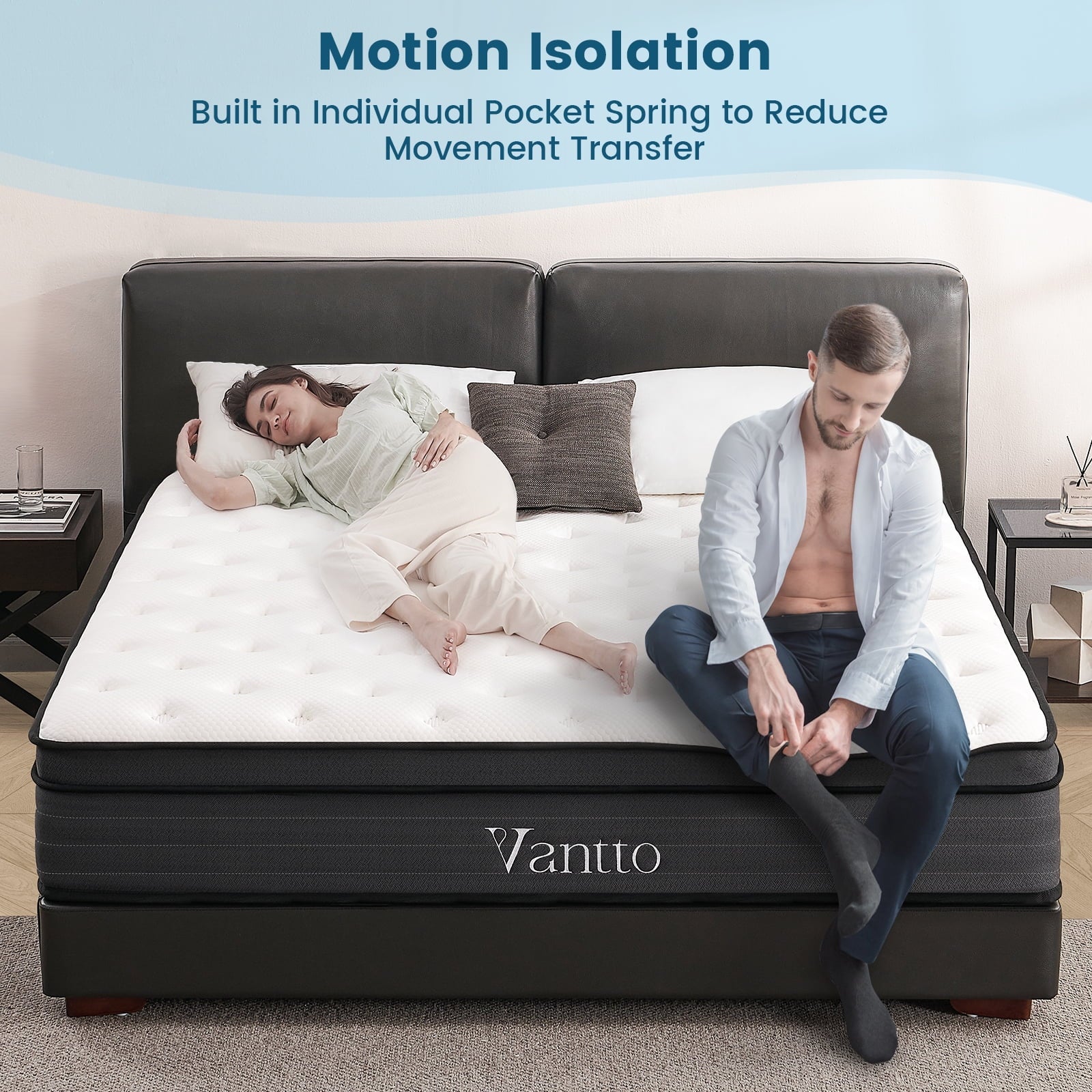 Vantto 10Q-2 10 Memory Foam Hybrid Mattress With Pressure Relief, Queen