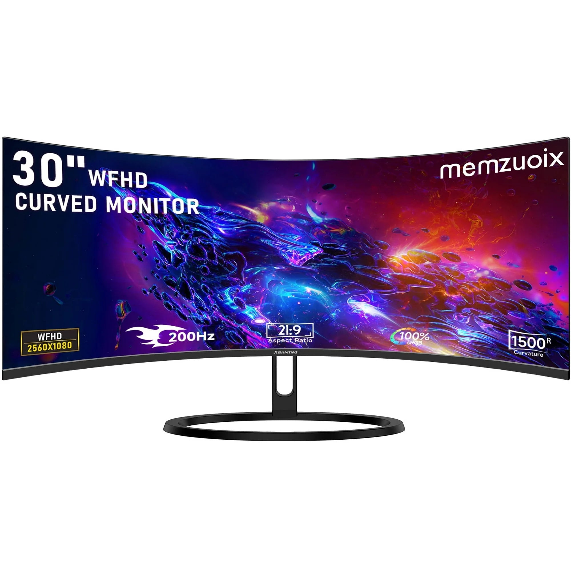 Memzuoix 3056XU 30 Curve 1800R WFHD (2560 x 1080) FreeSync 200Hz 1ms VRB VESA Mountable PC Gaming Monitor