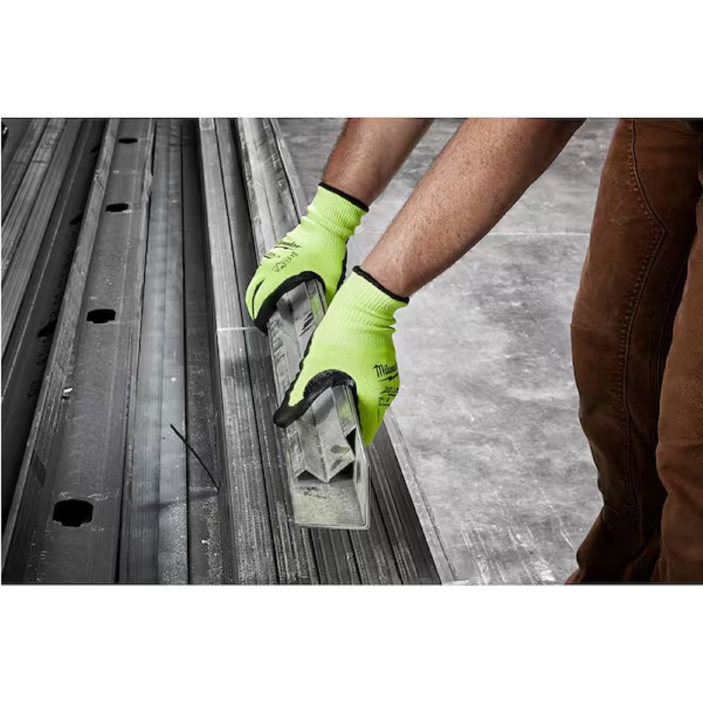 Milwaukee 48-73-8931B Medium High Visibility Level 3 Cut Resistant Polyurethane Dipped Work Gloves (12-Pack)