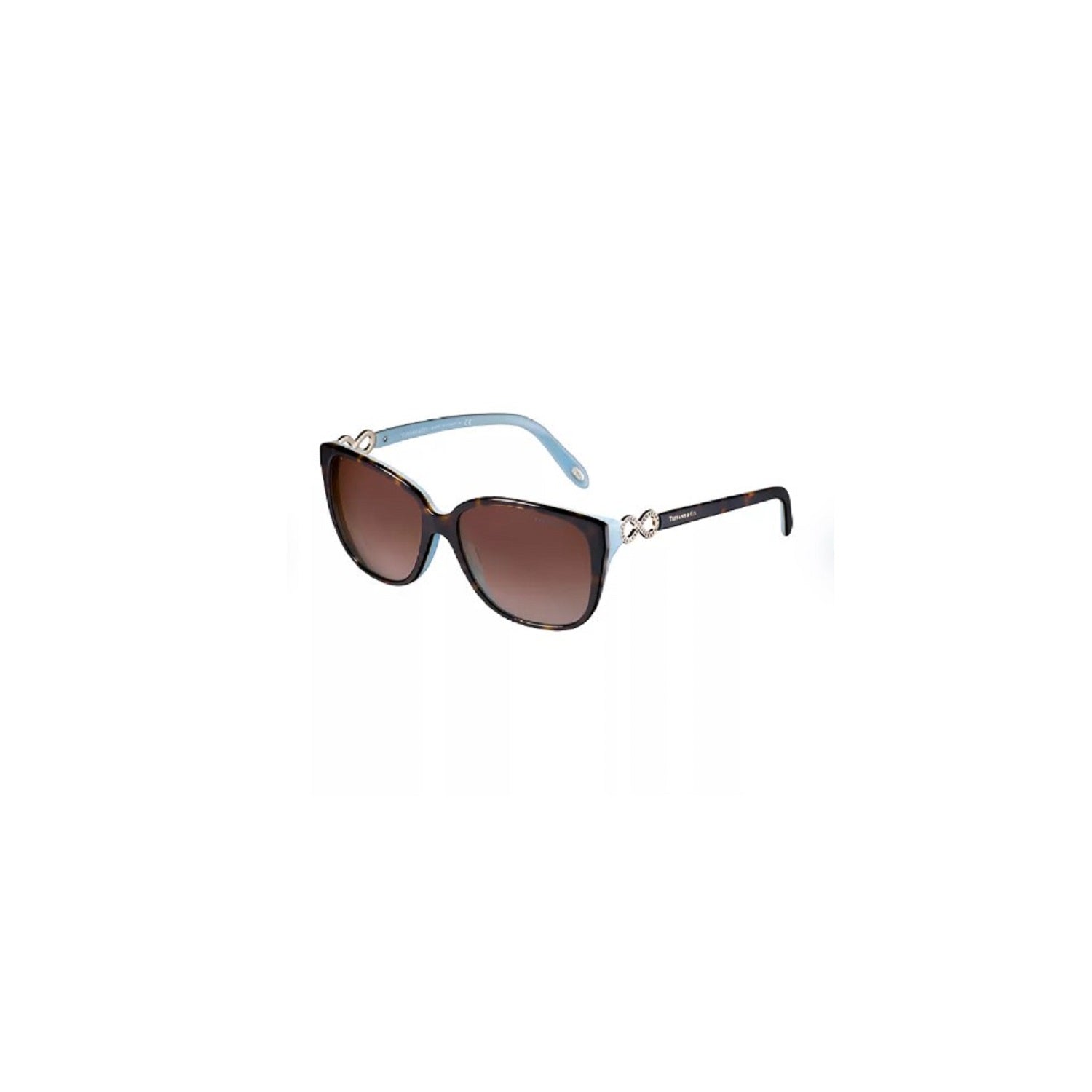 Tiffany TF4111B81343B Cobblestone Rectangular Sunglasses, Tortoise/Blue