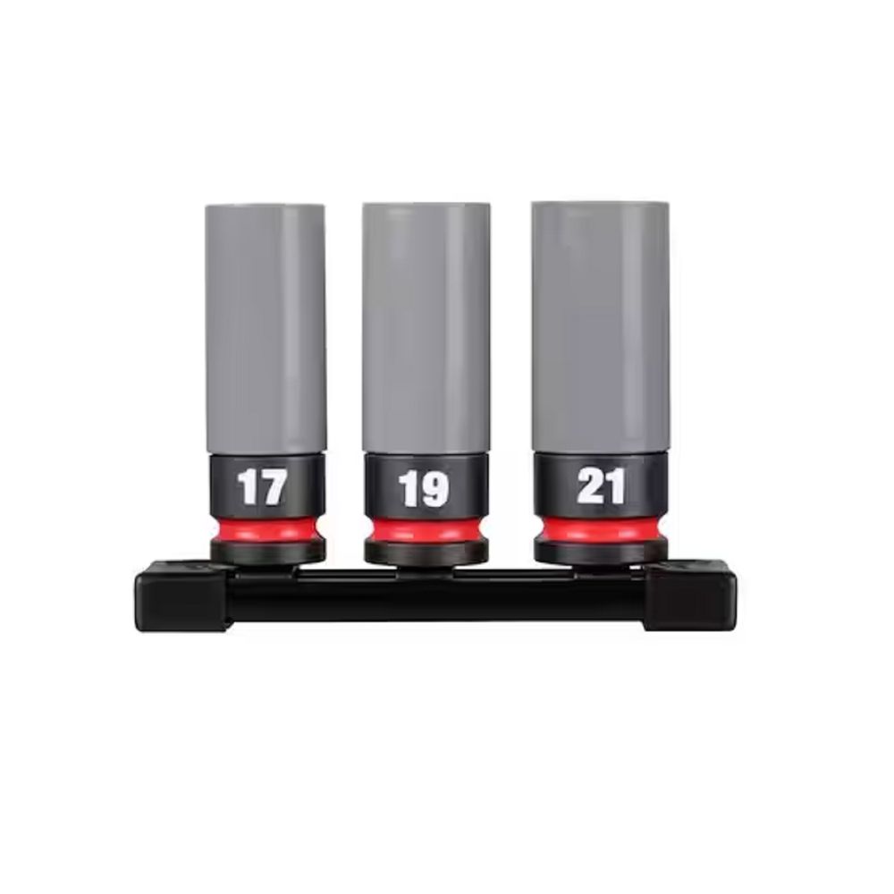 Milwaukee 49-66-7830 SHOCKWAVE Impact-Duty 1/2 in. Drive Deep Metric Lug Nut Impact Socket Set (3-Piece)