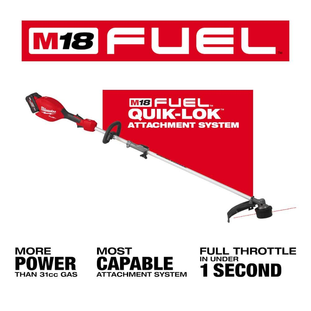 Milwaukee 3016-21ST M18 FUEL 18V 16 in. Brushless Cordless Battery Powered String Trimmer With Quik-Lok Attachment Capability & 8.0 Ah Battery