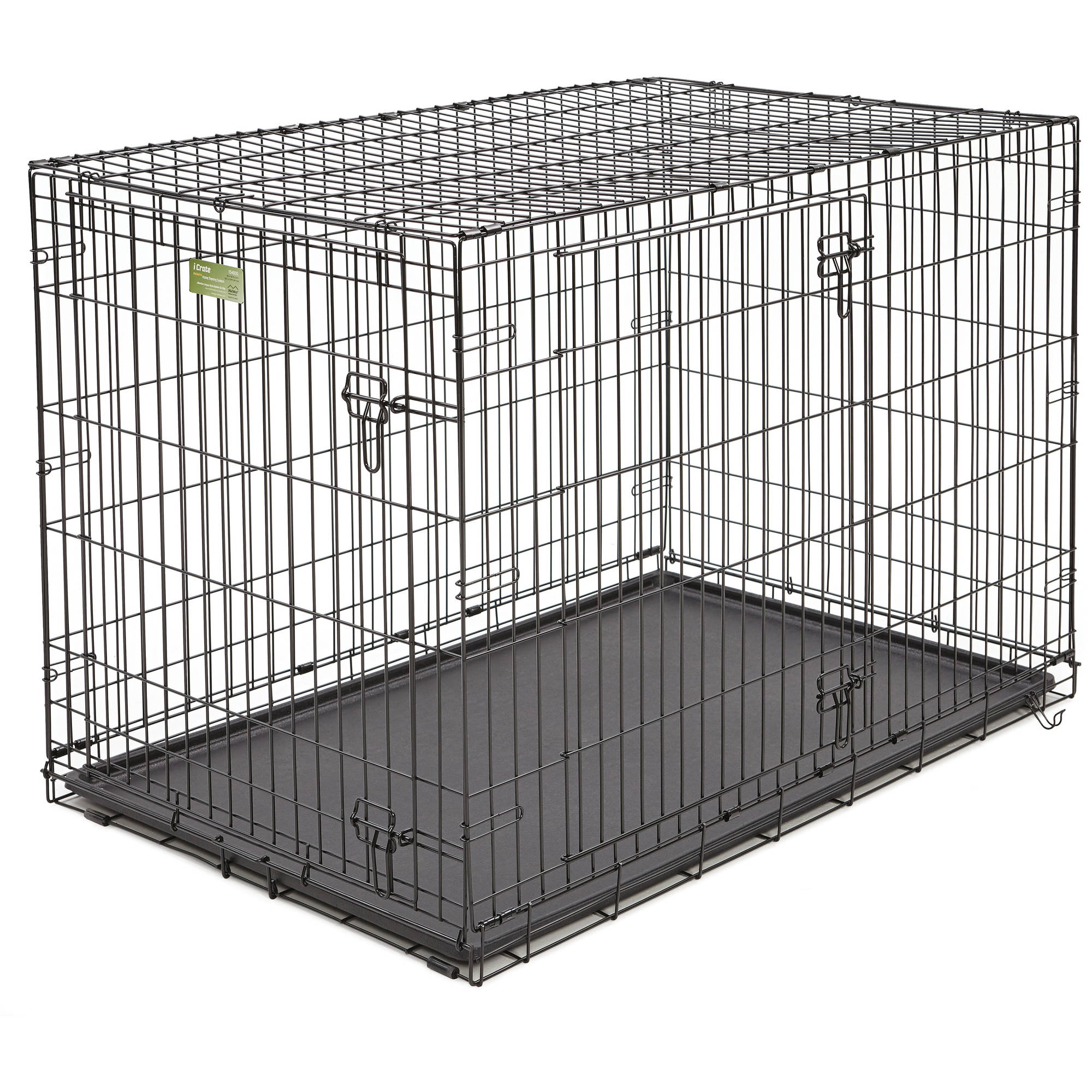 MidWest Homes for Pets 1548DDU Dog Crate | iCrate Single Door & Double Door Folding Metal Dog Crates